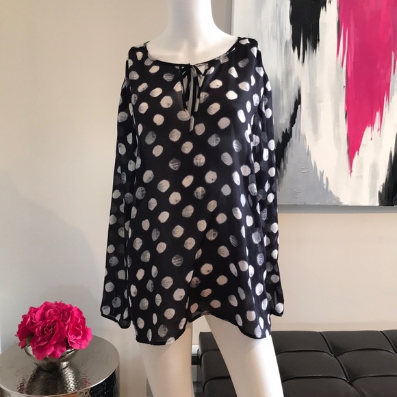 Coldwater Creek Tops - COLDWATER CREEK Sheer Polka-Dot Blouse